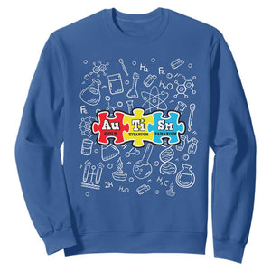 Autism Awareness Puzzle Periodic Table Autistic Sweatshirt TS09 Royal Blue Printyourwear
