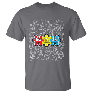 Autism Awareness Puzzle Periodic Table Autistic T Shirt TS09 Charcoal Printyourwear