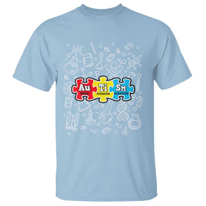 Autism Awareness Puzzle Periodic Table Autistic T Shirt TS09 Light Blue Printyourwear