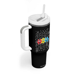 Autism Awareness Puzzle Periodic Table Autistic Tumbler With Handle TS09 Print Your Wear