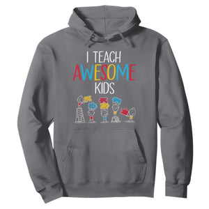 Autism Awareness Hoodie I Teach Awesome Kids Funny Puzzle Special Education Teacher TS09 Charcoal Printyourwear