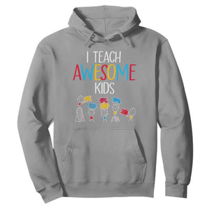 Autism Awareness Hoodie I Teach Awesome Kids Funny Puzzle Special Education Teacher TS09 Sport Gray Printyourwear