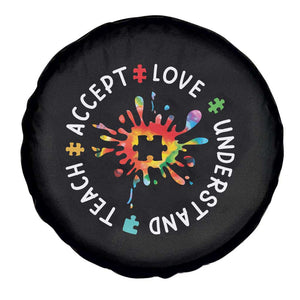 Autism Awareness Spare Tire Cover Special Teacher Teach Accept Understand Love TS09 Print Your Wear