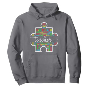Autism Awareness Hoodie Special Teacher Teach Accept Understand Love TS09 Charcoal Printyourwear