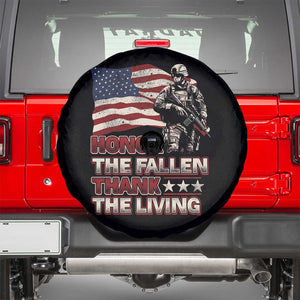 Veteran Spare Tire Cover Honor The Fallen Thank The Living Memorial Day TS09 Black Print Your Wear