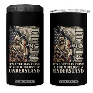 Army Forces Retirement DD-214 4 in 1 Can Cooler Tumbler It's A Veteran Thing You Wouldn't Understand TS09 One Size: 16 oz Black Print Your Wear