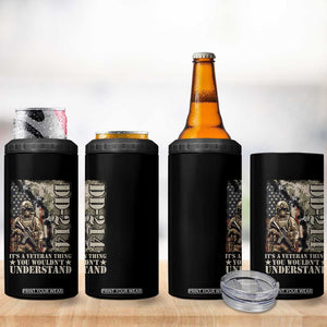 Army Forces Retirement DD-214 4 in 1 Can Cooler Tumbler It's A Veteran Thing You Wouldn't Understand TS09 Print Your Wear