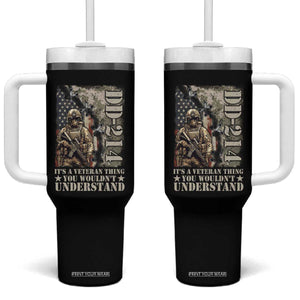 Army Forces Retirement DD-214 Tumbler With Handle It's A Veteran Thing You Wouldn't Understand TS09 One Size: 40 oz Black Print Your Wear