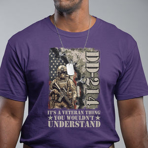 Army Forces Retirement DD-214 T Shirt It's A Veteran Thing You Wouldn't Understand TS09 Purple Print Your Wear