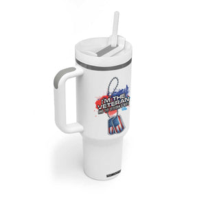 Female Veteran Tumbler With Handle I'm The Veteran and The Veteran's Wife TS09 Print Your Wear