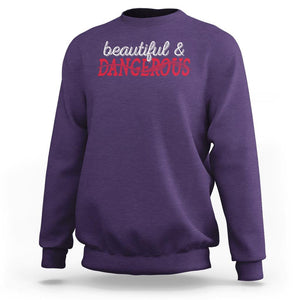 Beautiful Dangerous Strong Women Female Military Sweatshirt TS09 Purple Print Your Wear