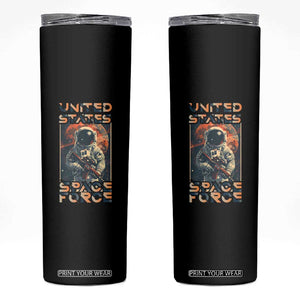 Funny US Space Force Army Astronaut Skinny Tumbler TS09 Black Print Your Wear