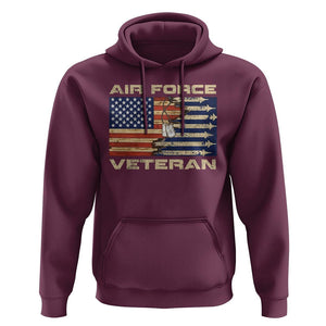 Air Force Veteran Hoodie American Flag Dog Tag TS09 Maroon Print Your Wear