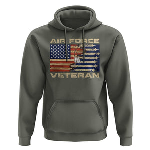 Air Force Veteran Hoodie American Flag Dog Tag TS09 Military Green Print Your Wear