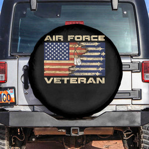 Air Force Veteran Spare Tire Cover American Flag Dog Tag TS09 No hole Black Print Your Wear