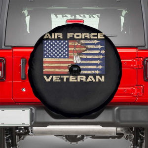 Air Force Veteran Spare Tire Cover American Flag Dog Tag TS09 Black Print Your Wear