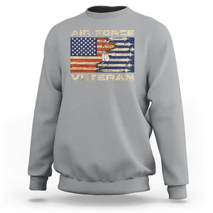 Air Force Veteran Sweatshirt American Flag Dog Tag TS09 Sport Gray Print Your Wear