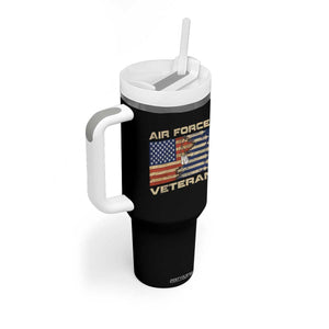 Air Force Veteran Tumbler With Handle American Flag Dog Tag TS09 Print Your Wear