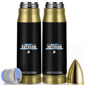 Navy Veteran Bullet Tumbler Defender Of Freedom TS09 Black Print Your Wear