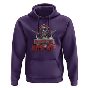 Funny Firefighter Hoodie Where The Hose At? Fireman Pun Joke TS09 Purple Print Your Wear