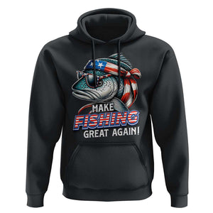 Funny Fishing Hoodie Make Fishing Great Again Cool Fish America Flag TS09 Black Print Your Wear