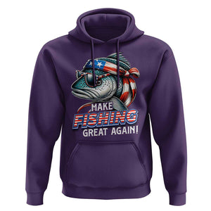 Funny Fishing Hoodie Make Fishing Great Again Cool Fish America Flag TS09 Purple Print Your Wear