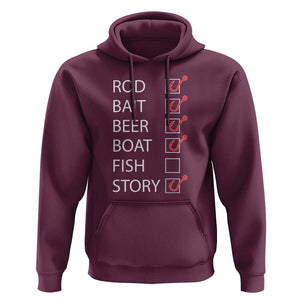 Funny Fishing Check Off List Hoodie TS09 Maroon Print Your Wear