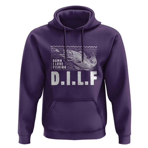 Funny Fisherman Hoodie DILF Damn I Love Fishing TS09 Purple Print Your Wear