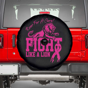 Pink Breast Cancer Spare Tire Cover Fight Like A Lion Roar For A Cure TS09 Black Print Your Wear