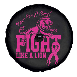 Pink Breast Cancer Spare Tire Cover Fight Like A Lion Roar For A Cure TS09 Print Your Wear