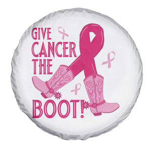 Breast Cancer Spare Tire Cover Give Cancer The Boot Cowgirl Western Cowboy TS09 Print Your Wear