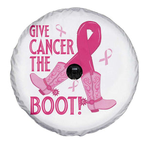 Breast Cancer Spare Tire Cover Give Cancer The Boot Cowgirl Western Cowboy TS09 Print Your Wear