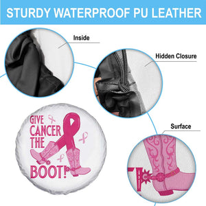 Breast Cancer Spare Tire Cover Give Cancer The Boot Cowgirl Western Cowboy TS09 Print Your Wear
