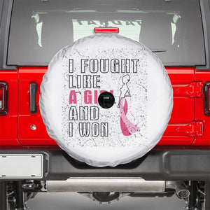 Pink Breast Cancer Spare Tire Cover I Fought Like A Girl And I Won TS09 White Print Your Wear