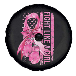 Breast Cancer Spare Tire Cover Fight Like A Girl Pink American Flag TS09 Print Your Wear