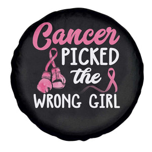 Breast Cancer Spare Tire Cover Cancer Picked The Wrong Girl TS09 Print Your Wear