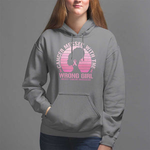 Breast Cancer Hoodie Cancer Messed With The Wrong Girl TS09 Charcoal Print Your Wear