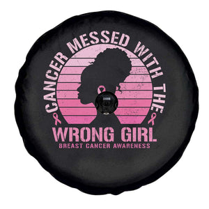 Breast Cancer Spare Tire Cover Cancer Messed With The Wrong Girl TS09 Print Your Wear