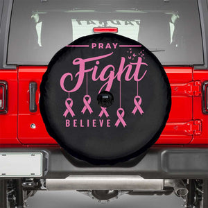 Breast Cancer Spare Tire Cover Pray Fight Believe TS09 Black Print Your Wear