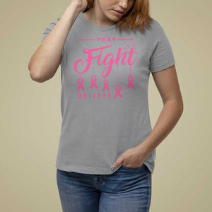 Breast Cancer T Shirt For Women Pray Fight Believe TS09 Sport Gray Print Your Wear