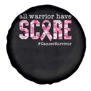 Breast Cancer Spare Tire Cover All Warriors Have Scars Millitary Camouflage TS09 Print Your Wear