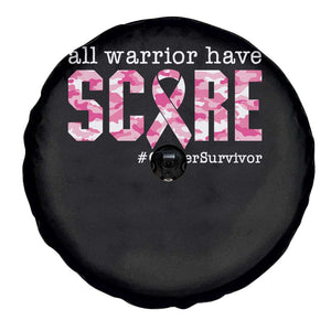 Breast Cancer Spare Tire Cover All Warriors Have Scars Millitary Camouflage TS09 Print Your Wear