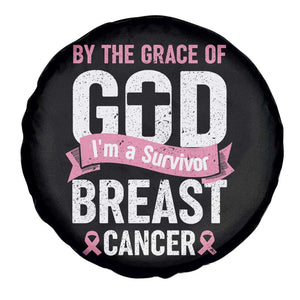 Breast Cancer Spare Tire Cover By The Grace Of God I'm A Survivor TS09 Print Your Wear