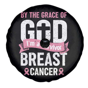 Breast Cancer Spare Tire Cover By The Grace Of God I'm A Survivor TS09 Print Your Wear