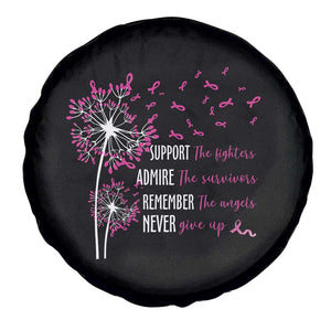 Breast Cancer Support The Fighters Spare Tire Cover Admire The Survivors Remember The Angels TS09 Print Your Wear