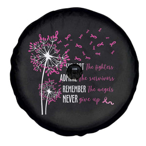 Breast Cancer Support The Fighters Spare Tire Cover Admire The Survivors Remember The Angels TS09 Print Your Wear