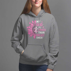 My God Is Stronger Than Breast Cancer Hoodie Christian Sunflower American Flag TS09 Charcoal Print Your Wear