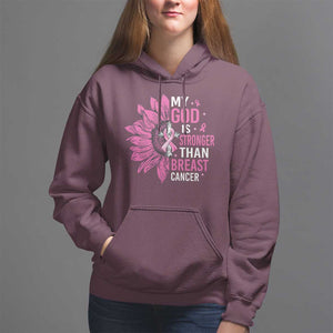 My God Is Stronger Than Breast Cancer Hoodie Christian Sunflower American Flag TS09 Maroon Print Your Wear