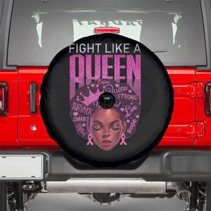 Pink Breast Cancer Warrior Spare Tire Cover Fight Like A Queen TS09 Black Print Your Wear