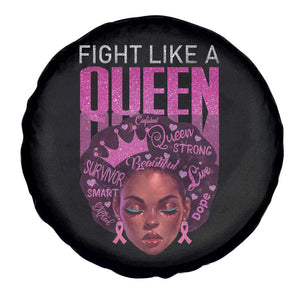 Pink Breast Cancer Warrior Spare Tire Cover Fight Like A Queen TS09 Print Your Wear